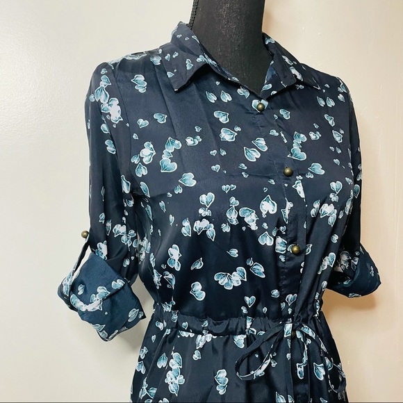 Maison Jules Blue Floral Long Sleeve Dress - Picture 4 of 11
